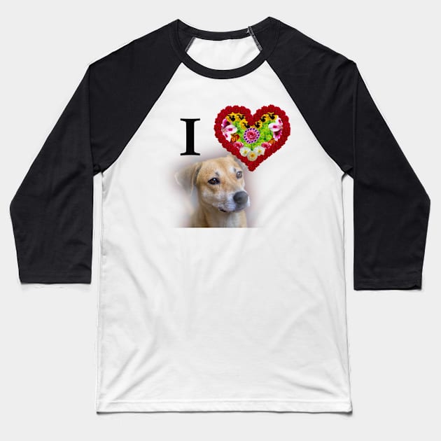 i love dog Baseball T-Shirt by rickylabellevie